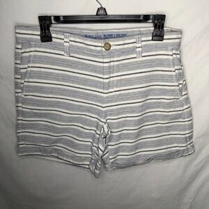 GAP Women's Gray and White Striped Bermudas